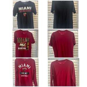 Lot of 3 Fanatics Miami Heat Basketball Graphic T-Shirts Size M